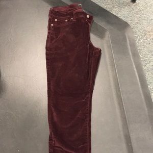 Maroon velvet pants
